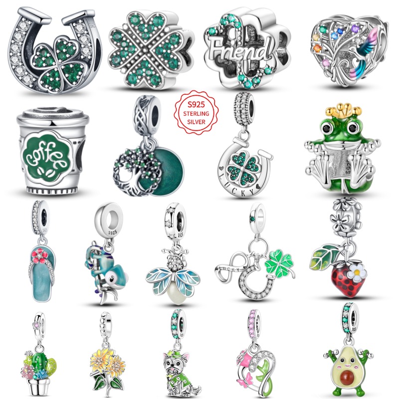 Red Clover Flower - Pingente de Trevo de Quatro Folhas