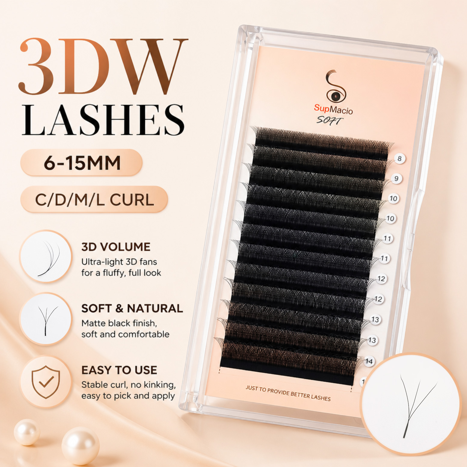 Red Clover Flower - 3d w cílios lash extensão forma