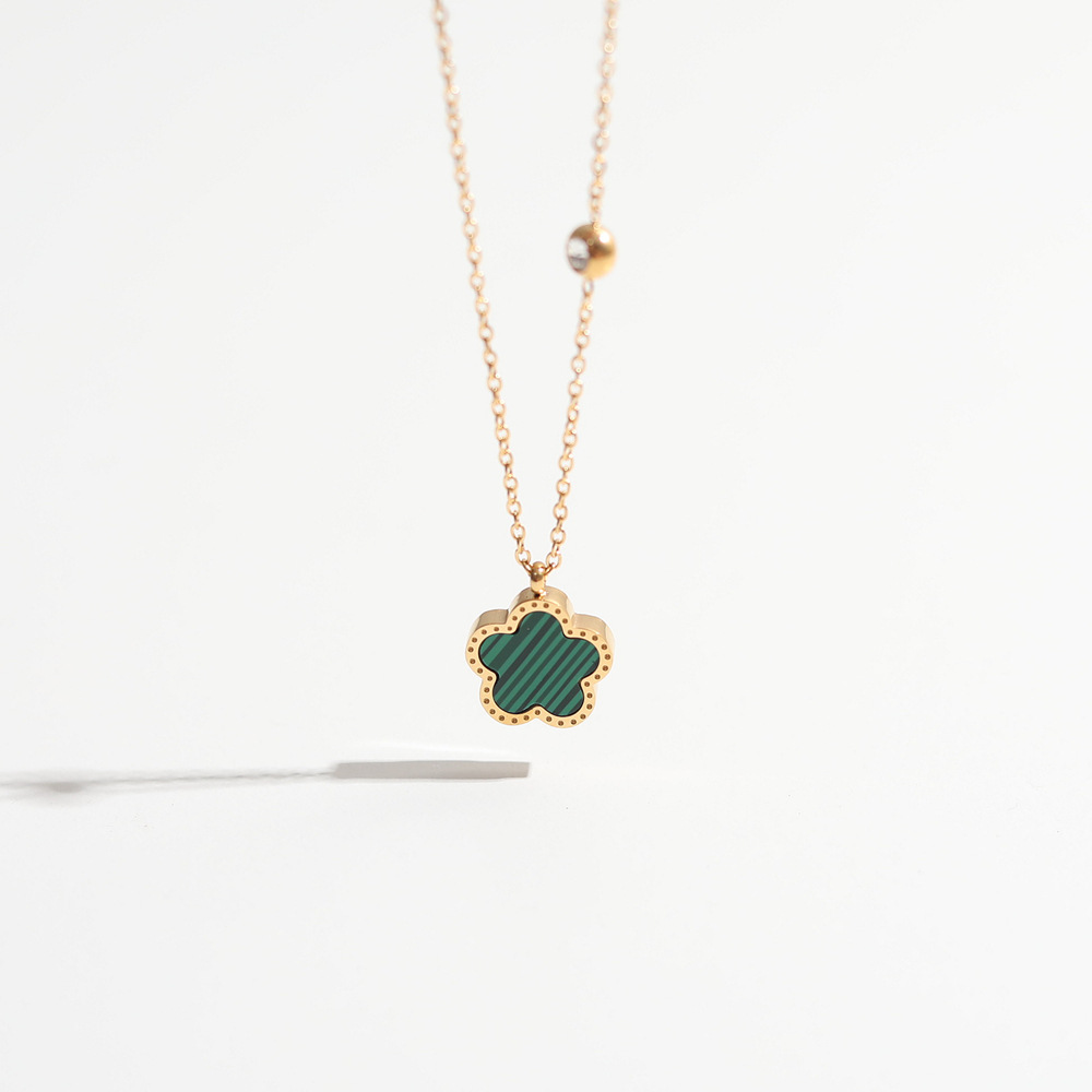 Colar de pingente de flor dupl - Red Clover Flower avaliação e preço