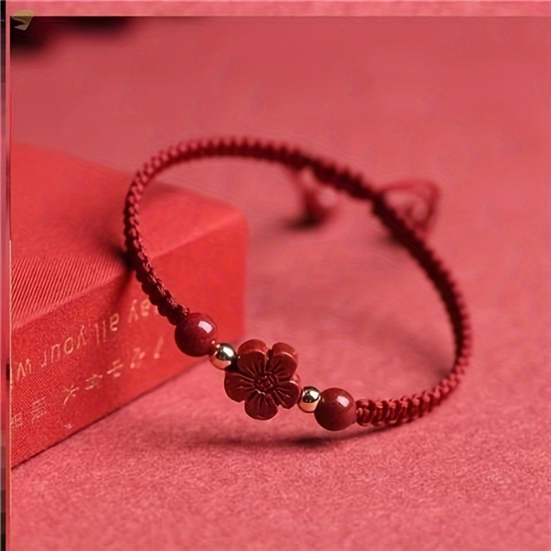 Pulseira trançada de cordão ve - Red Clover Flower avaliação e preço