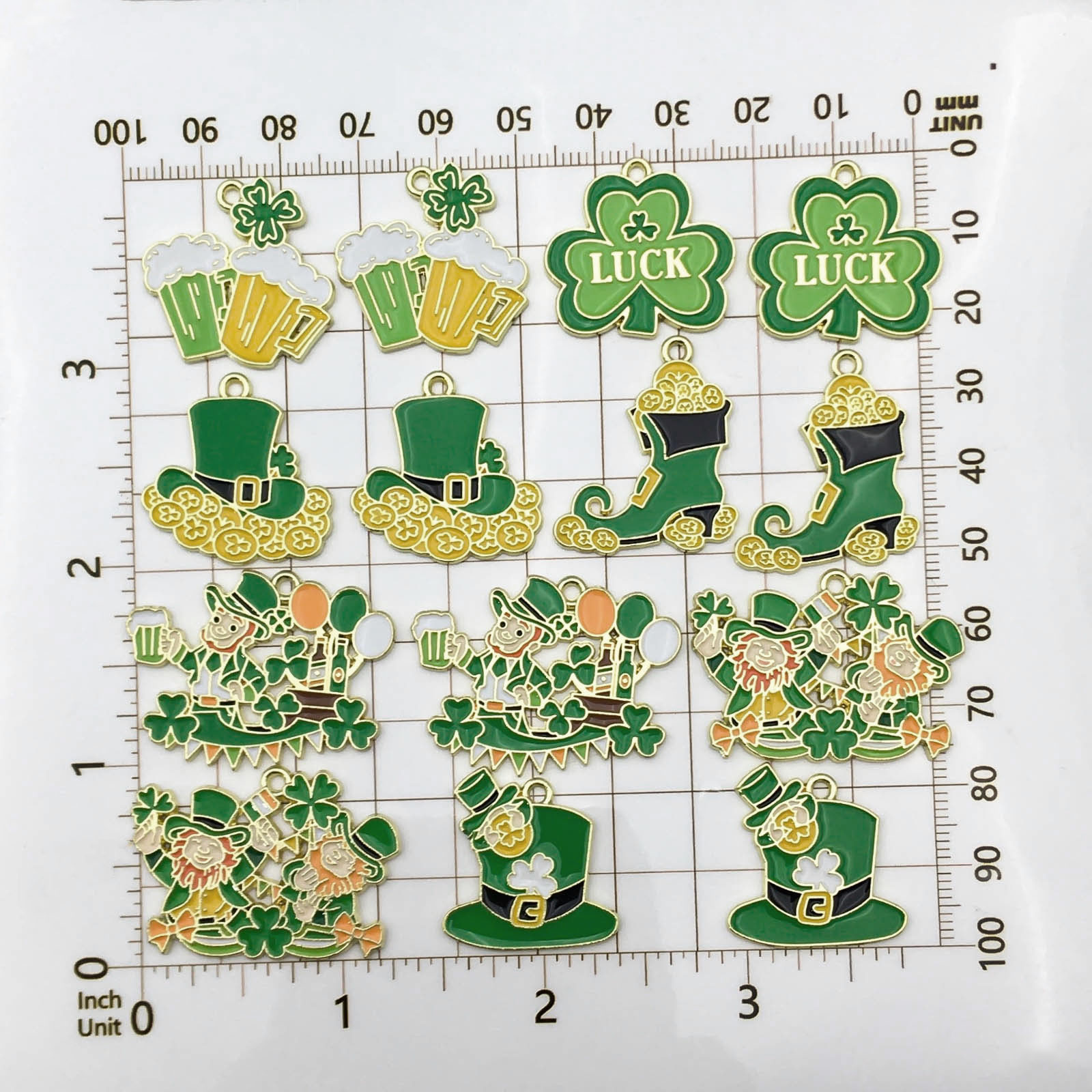 10/14 pçs esmalte verde trevo  - Red Clover Flower avaliação e preço